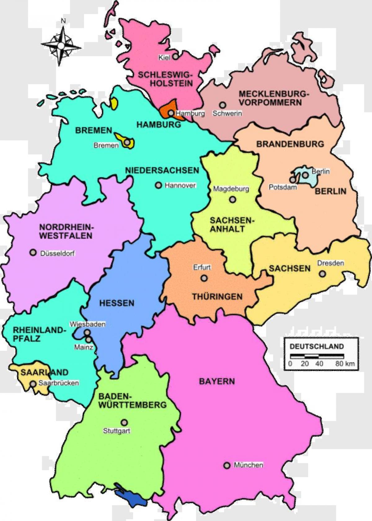 carte de l'Allemagne pays