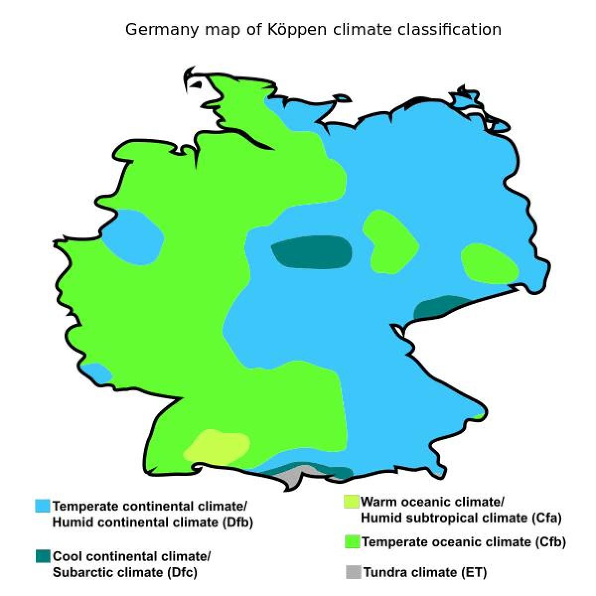 carte de l'allemand du climat