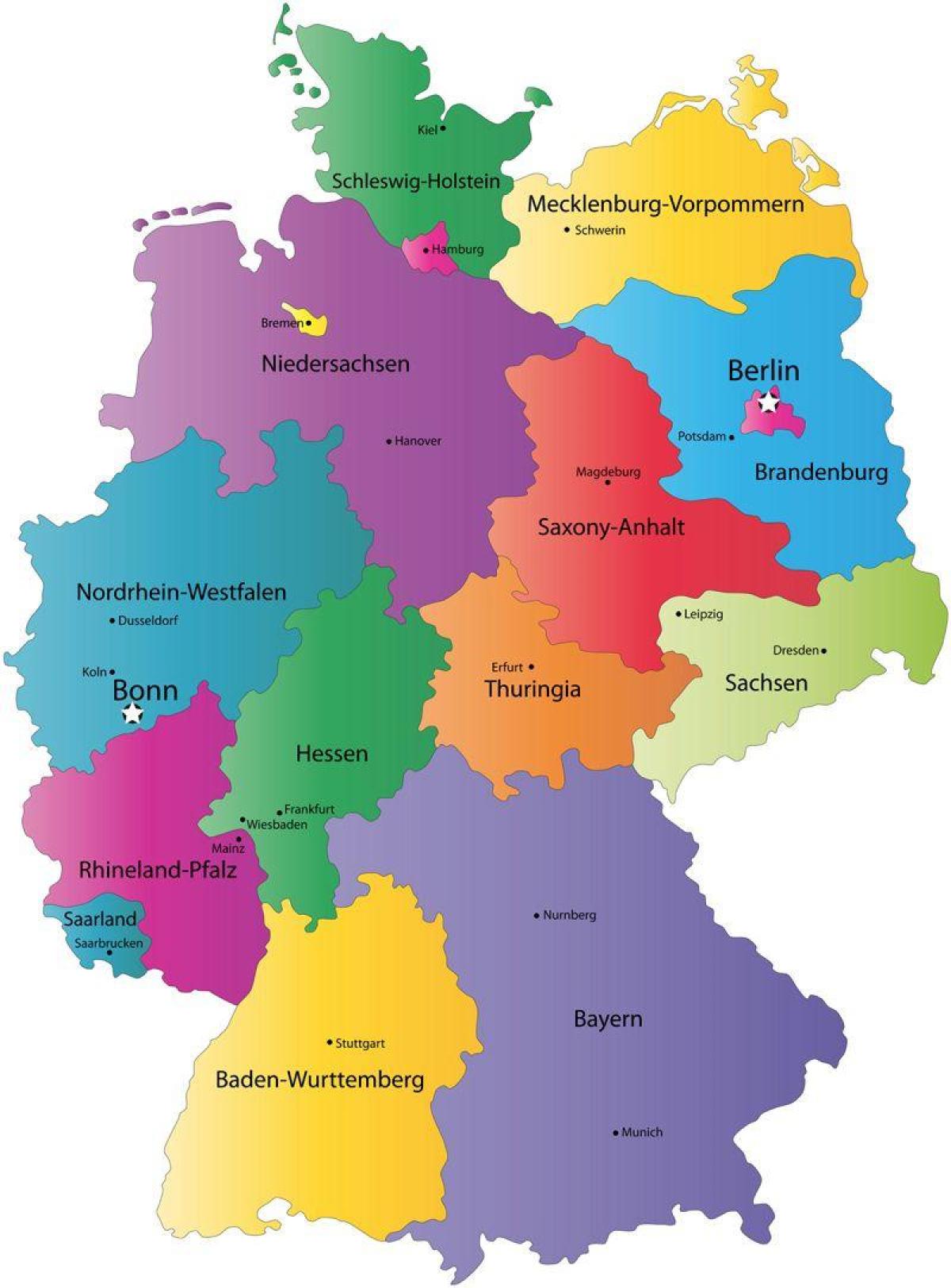 carte de l'Allemagne de l'état