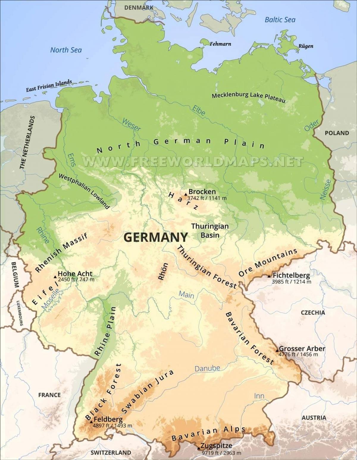 carte géographique de l'Allemagne