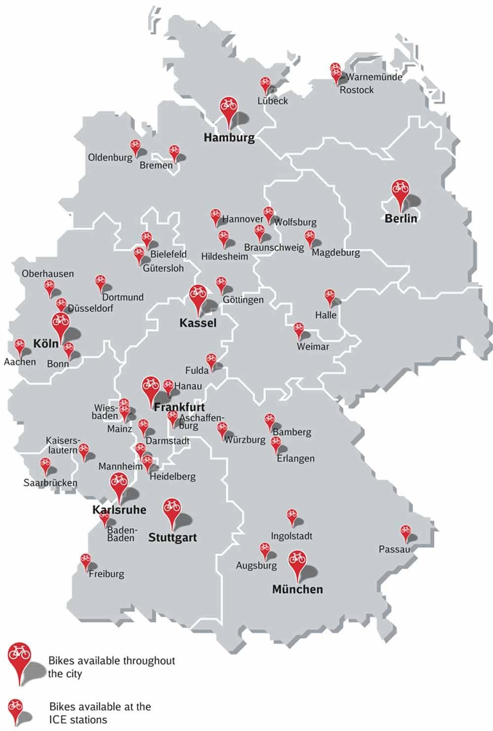 Allemagne cyclisme cartes