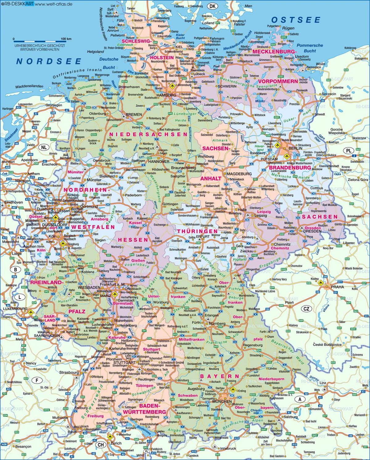 montrez-moi une carte de l'Allemagne