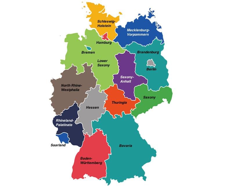 Allemagne carte des régions