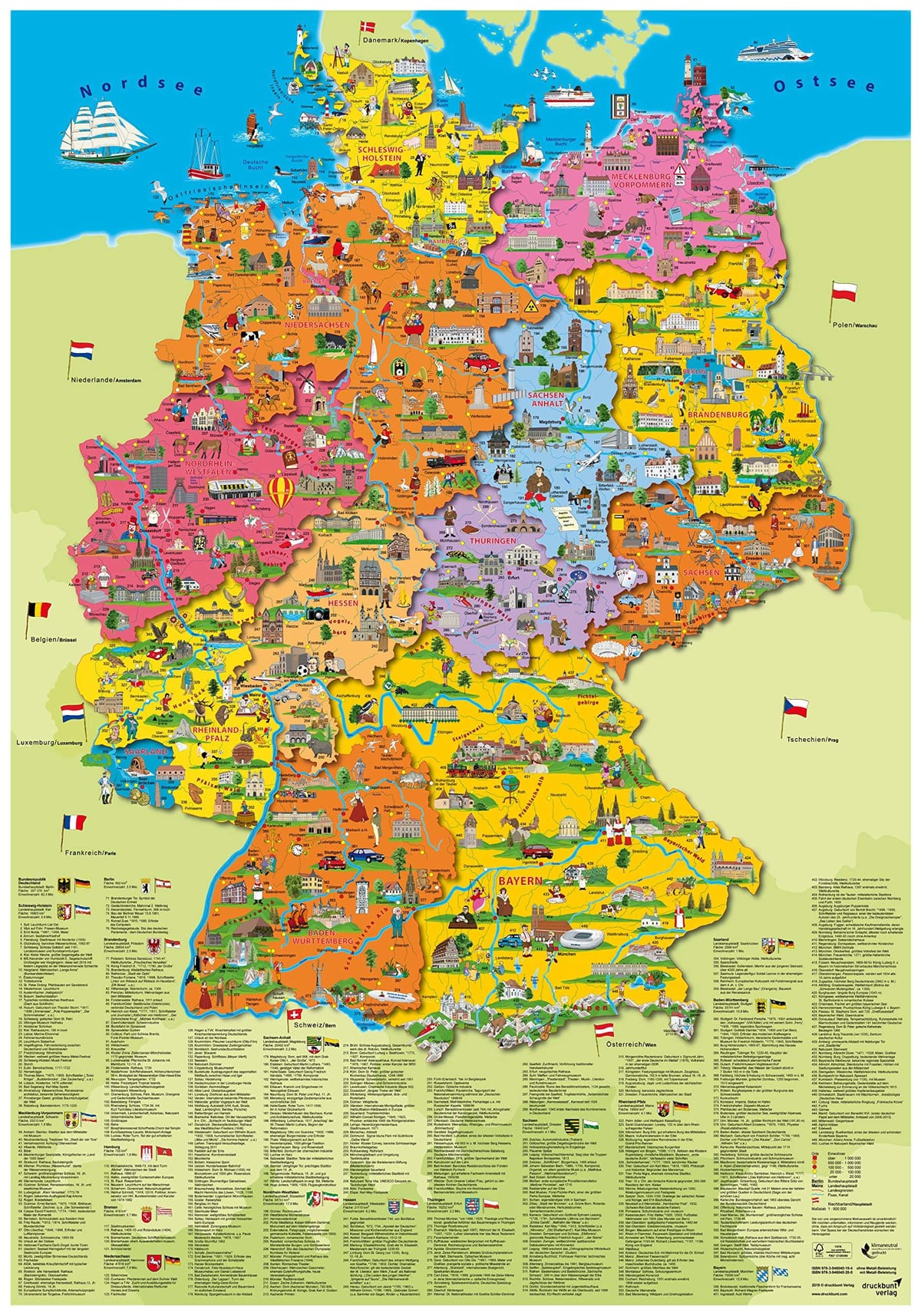 L'allemagne attractions de la carte