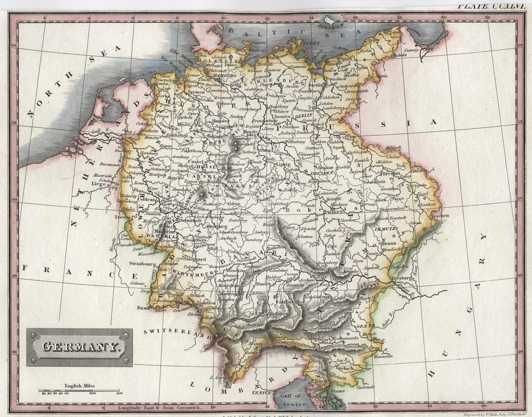 carte de l'Allemagne vieux
