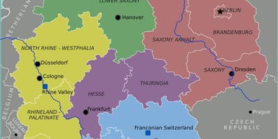 En allemagne sur une carte