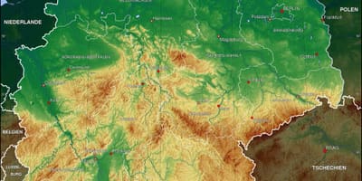 Carte de l'Allemagne physique