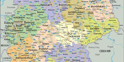 Carte o Allemagne politique
