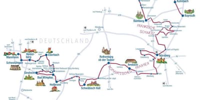 Château de route de l'Allemagne de la carte
