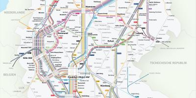 Allemagne carte ferroviaire de banlieue