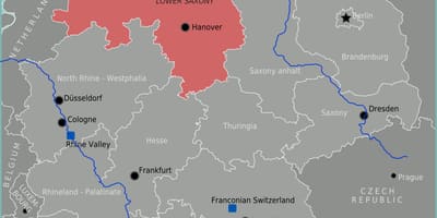 Carte de l'Allemagne de la côte