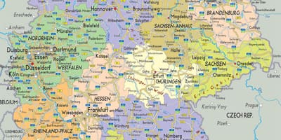 Carte des villes de Allemagne
