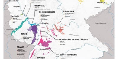Carte de l'Allemagne de vin