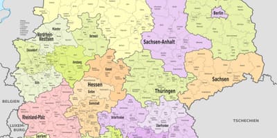 Carte de l'Allemagne de district
