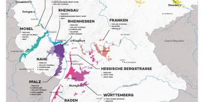 Carte de l'Allemagne de vin