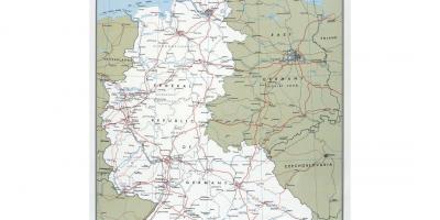 Carte de l'Allemagne de l'ouest avec les villes