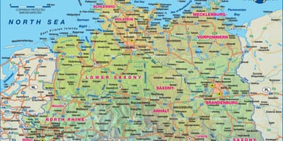 Carte de l'Allemagne du nord