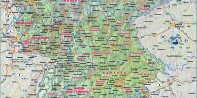 Carte du sud de l'Allemagne